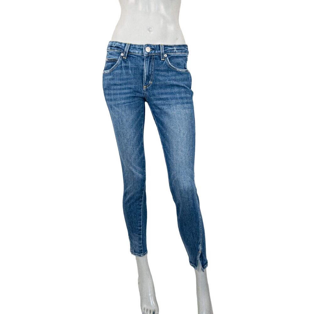 AMO Denim Twist Mariner Cropped skinny Jeans blue wash size 27